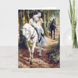 Het middeleeuwse ridderdame antiek schilderen kaart