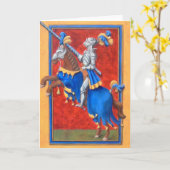 Het middeleeuwse Wenskaart van Jousting van de Kaart (Gele Bloem)