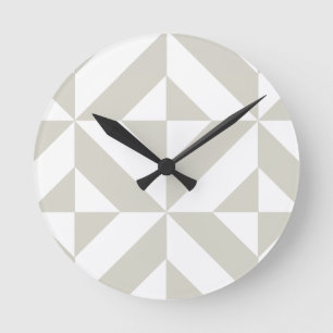 Het middelgrote Grijze Geometrische Patroon van de Ronde Klok