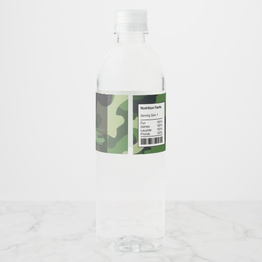 Het militaire etiket van de partijstijl waterfles (Achterkant)