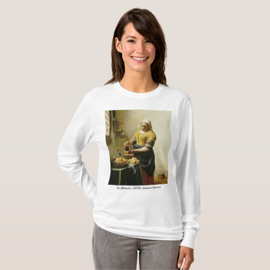Het Milkmaid Vermeer - T-shirt voor vrouwen (Voorkant volledig)