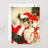 Het mini Briefkaart van Schnauzer X'mas (Voorkant / Achterkant)