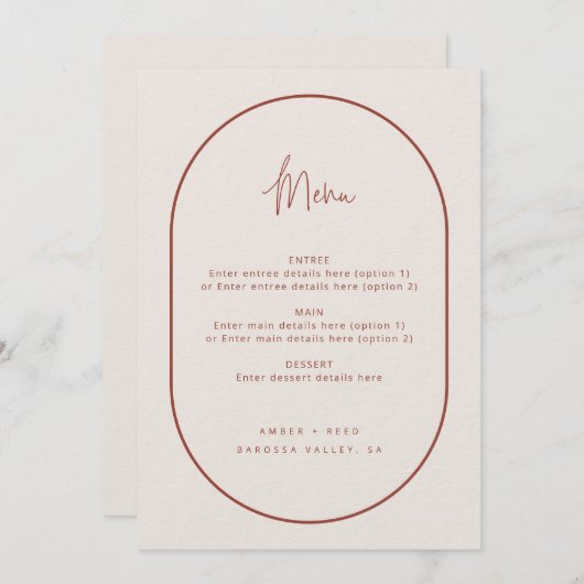 Het Minimale Menu van de Bindende van het Manuscri (Voorkant / Achterkant)