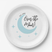 Het minimalistische Baby shower van de maan Papieren Bordje (Voorkant)