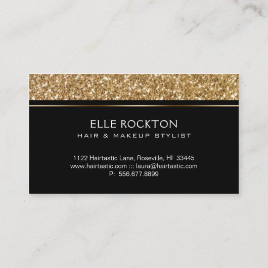 Het minimalistische Goud schittert de Zwarte van Visitekaartje (Achterkant)