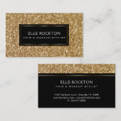 Het minimalistische Goud schittert de Zwarte van Visitekaartje (Voorkant / Achterkant)