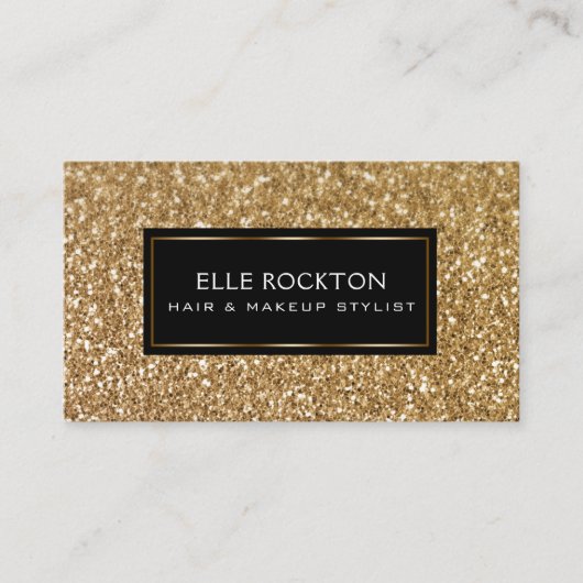 Het minimalistische Goud schittert de Zwarte van Visitekaartje (Voorkant)
