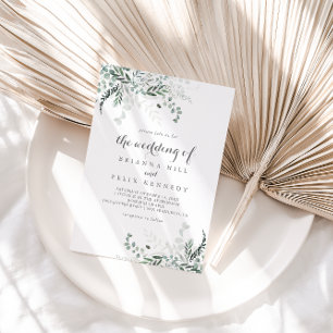 Het minimalistische groen van Eucalyptus Bruiloft Kaart