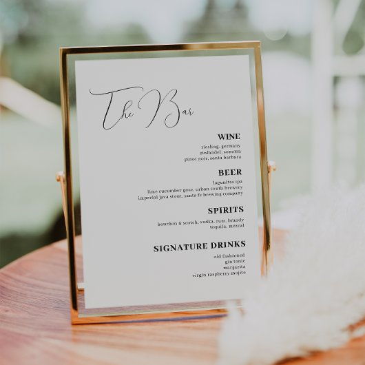 Het minimalistische Menu van de Bar van de Drinken Poster