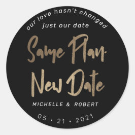 het minimalistische moderne manuscript verandert d ronde sticker