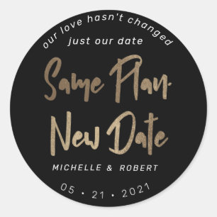 het minimalistische moderne manuscript verandert d ronde sticker