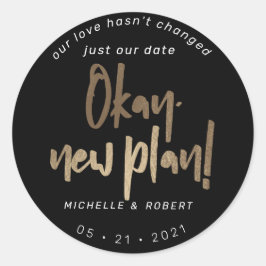 het minimalistische moderne manuscript verandert d ronde sticker