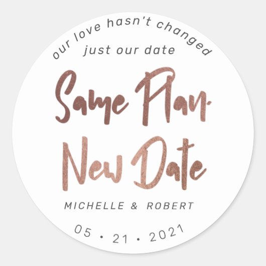 het minimalistische moderne manuscript verandert d ronde sticker (Voorkant)