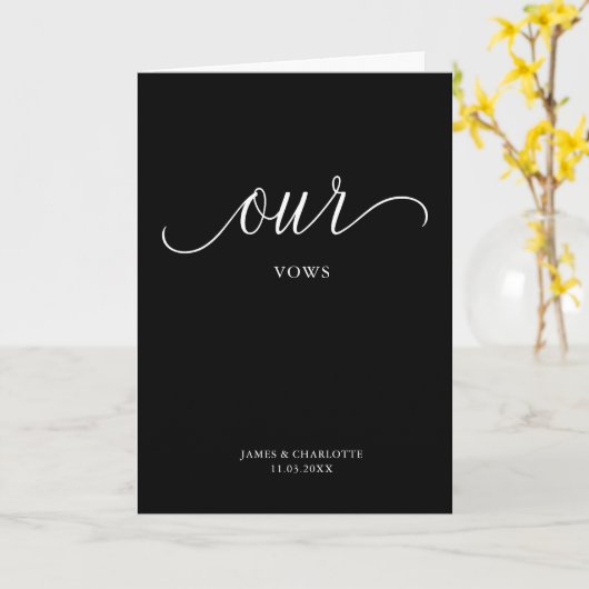 Het minimalistische script voor onze Vows Card Bla Kaart (Gele Bloem)
