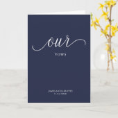 Het minimalistische script voor onze Vows Card Blu Kaart (Gele Bloem)