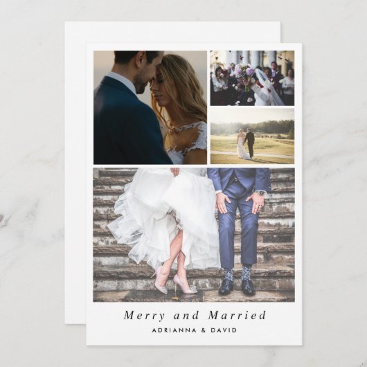 Het minimalistische Vrolijke en Huwelijk van de Feestdagenkaart (Voorkant / Achterkant)