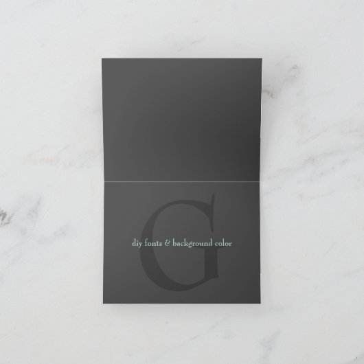 het minniemay klassieke monogramhuwelijk dankt u bedankkaart (Binnen)