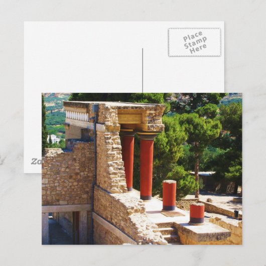 Het Minoïsche paleis van het afbeelding Knossos Briefkaart (Voorkant / Achterkant)