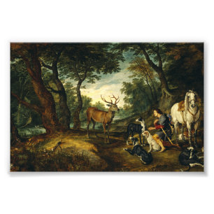 Het Mirakel van Sint-Hubertus door Peter Paul Rube Foto Afdruk