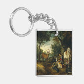 Het Mirakel van Sint-Hubertus door Peter Paul Rube Sleutelhanger (Voorkant Links)