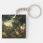 Het Mirakel van Sint-Hubertus door Peter Paul Rube Sleutelhanger (Achterkant)
