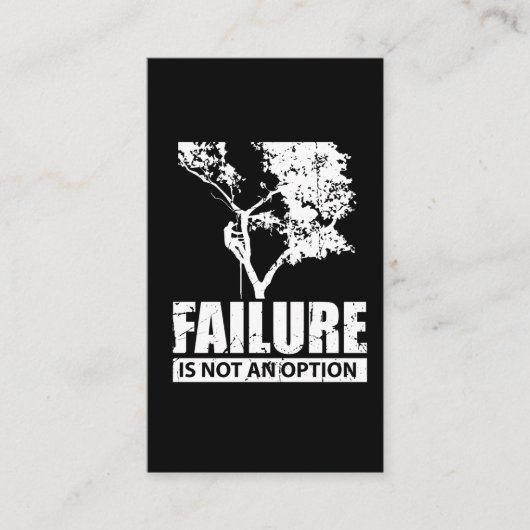 Het mislukken van de boomklimmer is geen OptieHoud Visitekaartje (Voorkant)