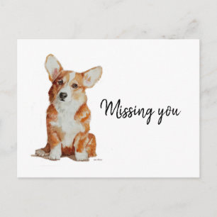 Het missen u briefkaart van uw leuke kleine Corgi
