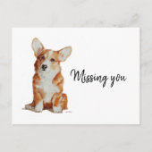 Het missen u briefkaart van uw leuke kleine Corgi (Voorkant)