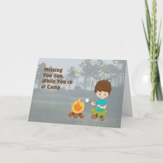 Het missen van je zoon Kaart tijdens het zomerkamp (Voorkant)