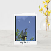 Het missen van u--Het huilen bij de Maan Notecard Kaart (Gele Bloem)