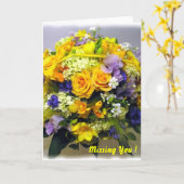 Het missen van u! kaart (Gele Bloem)