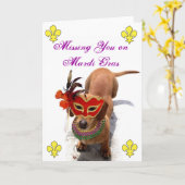 Het missen van u op het wenskaart van de Tekkel Kaart (Gele Bloem)