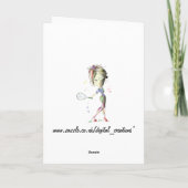 Het misser-geschikte Meisje speelt het Wenskaart Kaart (Achterkant)