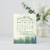 Het Misty Groene Boshuwelijk bewaart de Kalender v Aankondigingskaart (Staand voorkant)