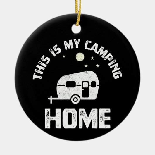 Het mobiele huis van de Camper van de Aanhangwagen Keramisch Ornament (Voorkant)