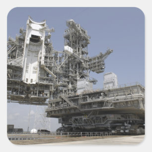 Het mobiele lanceerplatform wordt bewogen vierkante sticker