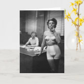 Het model roken van de lingerie in een kantoor kaart (Gele Bloem)
