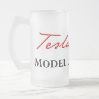 Het Model S van Tesla dat op een Bevroren Mok word
