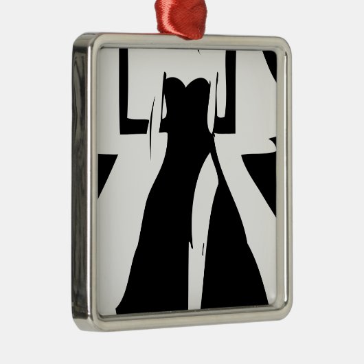 Het model van de baan in modieuze toga metalen ornament (Rechts)