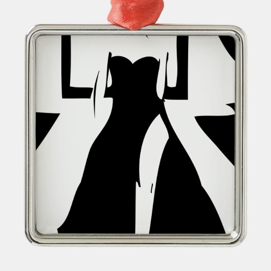 Het model van de baan in modieuze toga metalen ornament (Voorkant)