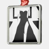 Het model van de baan in modieuze toga metalen ornament (Links)