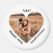 Het moderne 10e Jubileum paar Keepsake Heart Magneet (Voorkant)