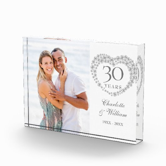Het moderne 30e Jubileum Pearl Heart Fotoblokken (Rechts)