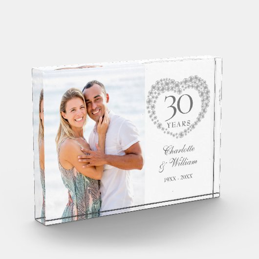 Het moderne 30e Jubileum Pearl Heart Fotoblokken (Links)