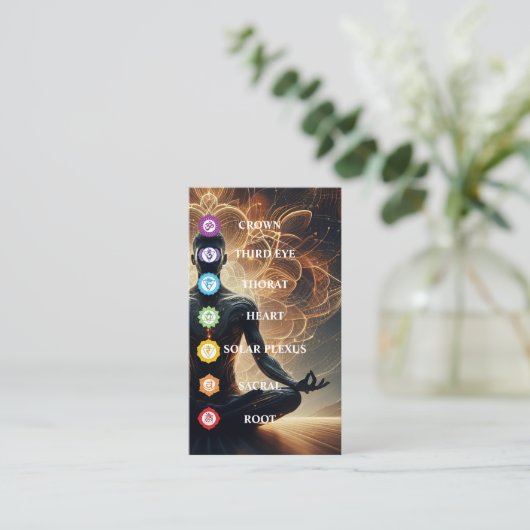 Het moderne 7 Chakra-symbool Visitekaartje (Staand voorkant)