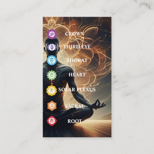 Het moderne 7 Chakra-symbool Visitekaartje (Voorkant)
