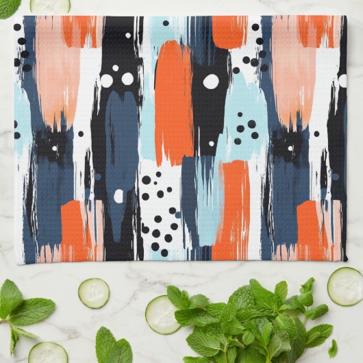 Het moderne Abstracte hondenpatroon Theedoek (Gevouwen)