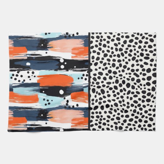 Het moderne Abstracte hondenpatroon Theedoek (Horizontaal)