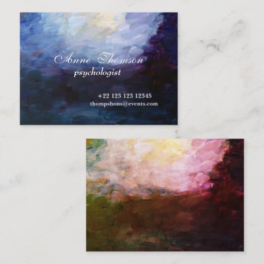 Het moderne Abstracte Paarse Visitekaartje (Voorkant / Achterkant)