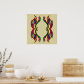 Het moderne abstracte vogelportaal poster (Keuken)